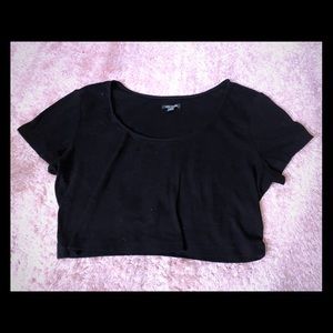 Simple extra large  black crop top